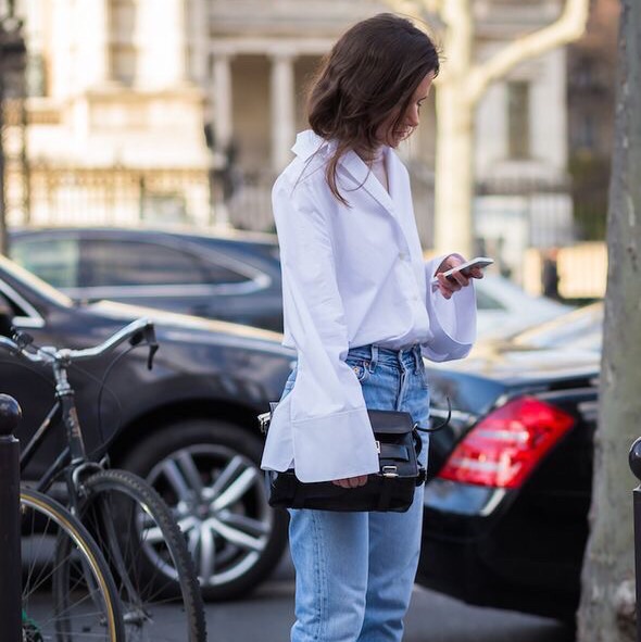 Add a crisp white shirt to your wardrobe for off duty glamour